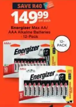 Checkers Energizer Max AA/AAA Alkaline Batteries offer