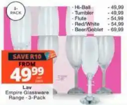 Checkers Lav Empire Glassware Range offer