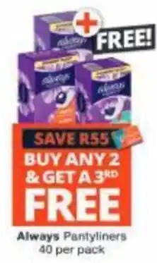 Checkers Always Pantyliners offer