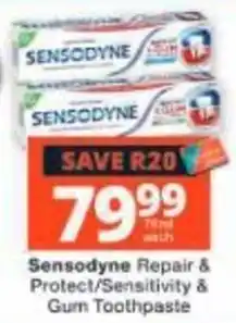 Checkers Sensodyne Repair & Protect/Sensitivity & Gum Toothpaste offer