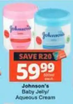 Checkers Johnson's Baby Jelly/Aqueous Cream offer