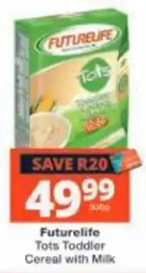 Checkers Futurelife Tots Toddler Cereal with Milk offer