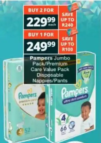 Pampers Jumbo Pack/Premium Care Value Pack Disposable Nappies/Pants