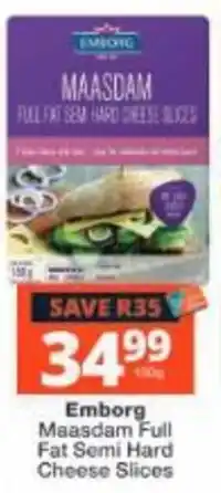 Checkers Emborg Maasdam Full Fat Semi Hard Cheese Slices offer