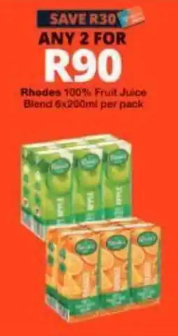 Checkers Rhodes 100% Fruit Juice Blend offer