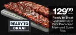 Checkers Ready to Braai Grillhouse Style Pork Precooked Marinated Spare Ribs offer