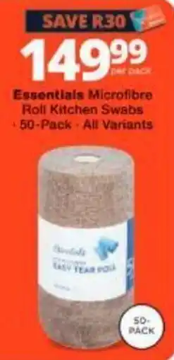Checkers Essentials Microfibre Roll Kitchen Swabs offer