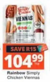 Checkers Rainbow Simply Chicken Viennas offer