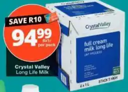 Checkers Crystal Valley Long Life Milk offer