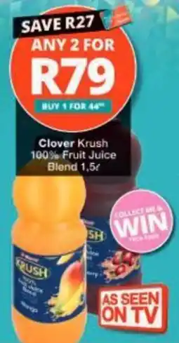 Checkers Clover Krush 100% Fruit Juice Blend offer