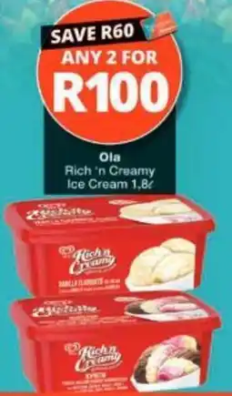 Checkers Ola Rich 'n Creamy Ice Cream offer