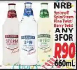 Supa Store Smirnoff Spin/Storm Pine Twist/Berry Twist offer