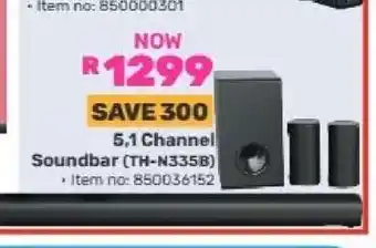 Game 5.1 Channel Soundbar (TH-N335B) offer