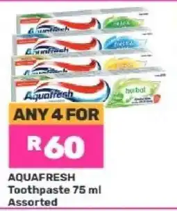 Game AQUAFRESH Toothpaste 75 ml Assorted offer