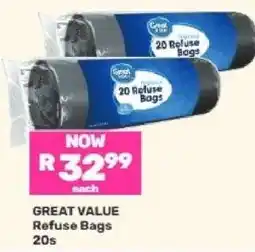 Game Great Value Refuse Bags-20s offer