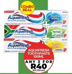 1UP Aquafresh Toothpaste offer