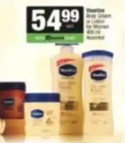 Spar Vaseline Body Cream or Lotion Assorted offer
