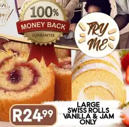 Take 'n Pay Large Swiss Rolls Vanilla & Jam Only offer