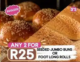 Take 'n Pay Seeded Jumbo Buns or Foot Long Rolls offer