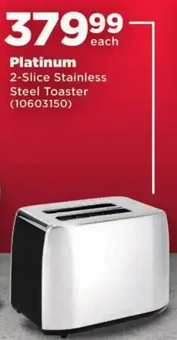 OK Foods Platinum 2-Slice Stainless Steel Toaster offer