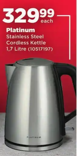 OK Foods Platinum Stainless Steel Cordless Kettle offer
