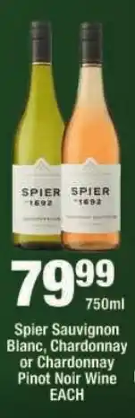 OK Liquor Spier Sauvignon Blanc, Chardonnay or Chardonnay Pinot Noir Wine offer