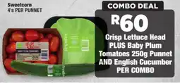 OK Foods Crisp Lettuce Head plus Baby Plum Tomatoes And English Cucumber offer