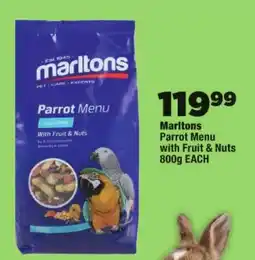 OK Foods Marltons Parrot Menu offer