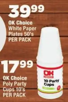 OK Foods OK Choice White Paper Plates offer