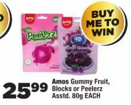 OK Foods Amos Gummy Fruit, Blocks or Peelerz offer