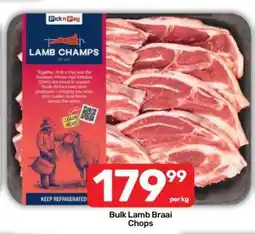 Pick n Pay Bulk Lamb Braai Chops offer