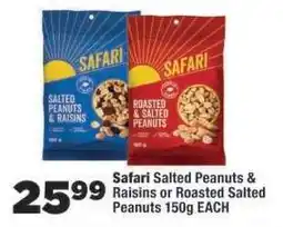 OK Foods Safari Salted Peanuts & Raisins or Roasted Salted Peanuts offer
