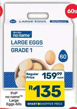 Pick n Pay Hypermarket PnP no name Large Eggs 60s offer