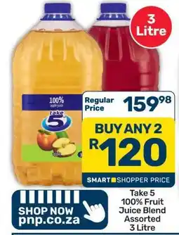 Pick n Pay Hypermarket Take 5 100% Fruit Juice Blend Assorted offer