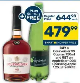 Pick n Pay Hypermarket Courvoisier VS Cognac 750ml + Appletiser 1.25L offer