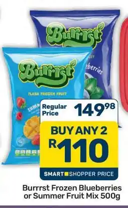 Pick n Pay Hypermarket Burrrst Frozen Blueberries or Summer Fruit Mix 500g offer