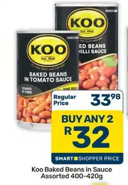Pick n Pay Hypermarket Koo Baked Beans in Sauce Assorted 400-420g offer