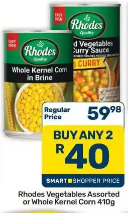 Pick n Pay Hypermarket Rhodes Vegetables Assorted or Whole Kernel Corn 410g offer