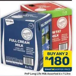 Pick n Pay Hypermarket PnP Long Life Milk Assorted 6 x 1 Litre offer