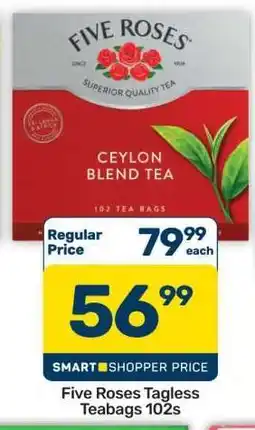 Pick n Pay Hypermarket Five Roses Tagless Teabags 102s offer