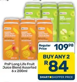Pick n Pay Hypermarket PnP Long Life Fruit Juice Blend Assorted 6 x 200ml offer