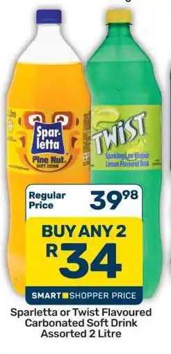 Pick n Pay Hypermarket Sparletta or Twist Flavoured Carbonated Soft Drink Assorted 2 Litre offer