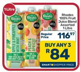 Pick n Pay Hypermarket Rhodes 100% Fruit Juice Blend Assorted 1 Litre offer