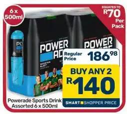 Pick n Pay Hypermarket Powerade Sports Drink Assorted 6 x 500ml offer
