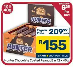 Pick n Pay Hypermarket Hunter Chocolate Coated Peanut Bar 12 x 40g offer