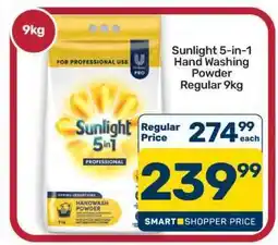 Pick n Pay Hypermarket Sunlight 5-in-1 Hand Washing Powder Regular 9kg offer