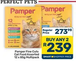 Pick n Pay Hypermarket Pamper Fine Cuts Cat Food Assorted 12 x 85g Multipack offer