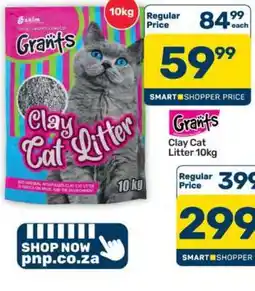 Pick n Pay Hypermarket Grants Clay Cat Litter 10kg offer