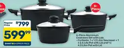 Pick n Pay Hypermarket 6-Piece Aluminium Cookware Set with Lids offer