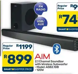 Pick n Pay Hypermarket AIM 2.1 Channel Soundbar with Wireless Subwoofer offer